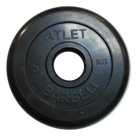 Диск обрезиненный BARBELL Atlet 51 мм 5 кг